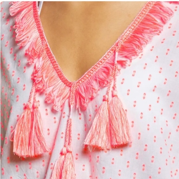 Lilly Pulitzer Kipper Cover-Up Tunic Dress S/M Tangelo Neon Clip Resort … - Picture 3 of 9